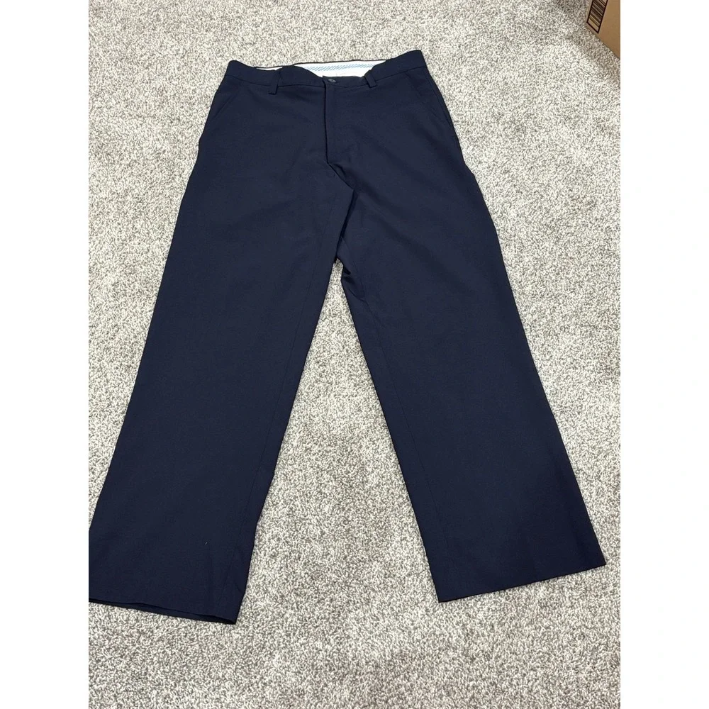 FootJoy Mens Navy Blue Performance Golf Pants Flat Front Stretch 30x30